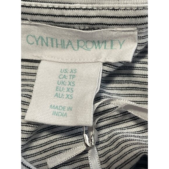 Cynthia Rowley Womens Striped T-Shirt Love Embroidery Size XS Valentines Day - Picture 4 of 6